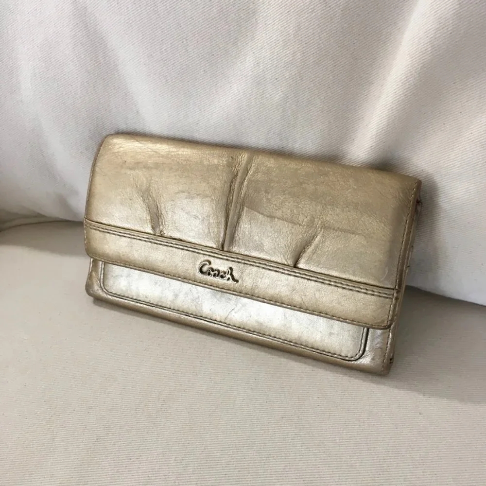 Coach Gold Wallet 7.5